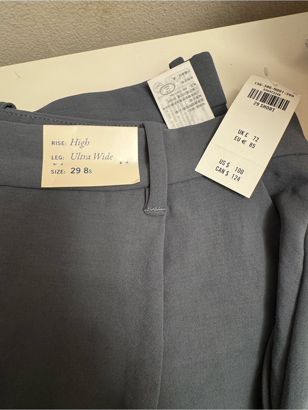 Abercrombie & Fitch Slate Grey Ultra Wide Trousers - Picture 3 of 6
